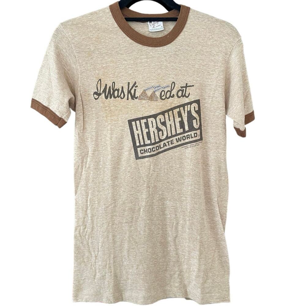 Vintage 80s I Was Kissed at Hersheys Chocolate Single Stitch Shirt Adult Small